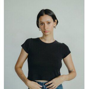 Ozma Lou Tee black XL raw silk noile  EXCELLENT CONDITION